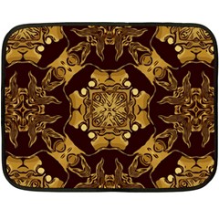 Gold Black Book Cover Ornate Fleece Blanket (mini) by Pakrebo