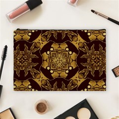 Gold Black Book Cover Ornate Cosmetic Bag (large)