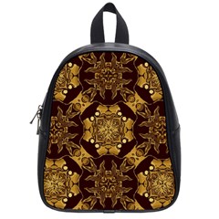 Gold Black Book Cover Ornate School Bag (small) by Pakrebo