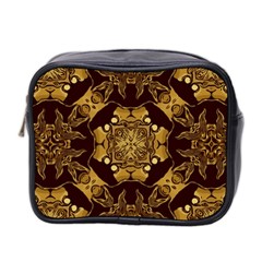 Gold Black Book Cover Ornate Mini Toiletries Bag (two Sides)