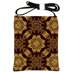 Gold Black Book Cover Ornate Shoulder Sling Bag by Pakrebo