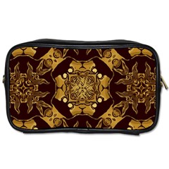 Gold Black Book Cover Ornate Toiletries Bag (one Side)