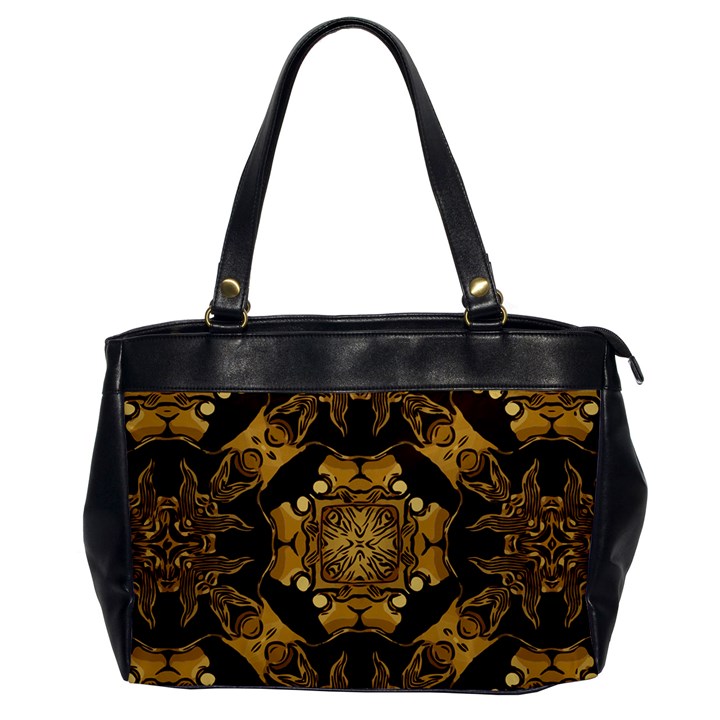 Gold Black Book Cover Ornate Oversize Office Handbag