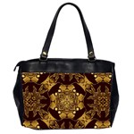 Gold Black Book Cover Ornate Oversize Office Handbag (2 Sides) Back