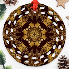 Gold Black Book Cover Ornate Ornament (round Filigree)