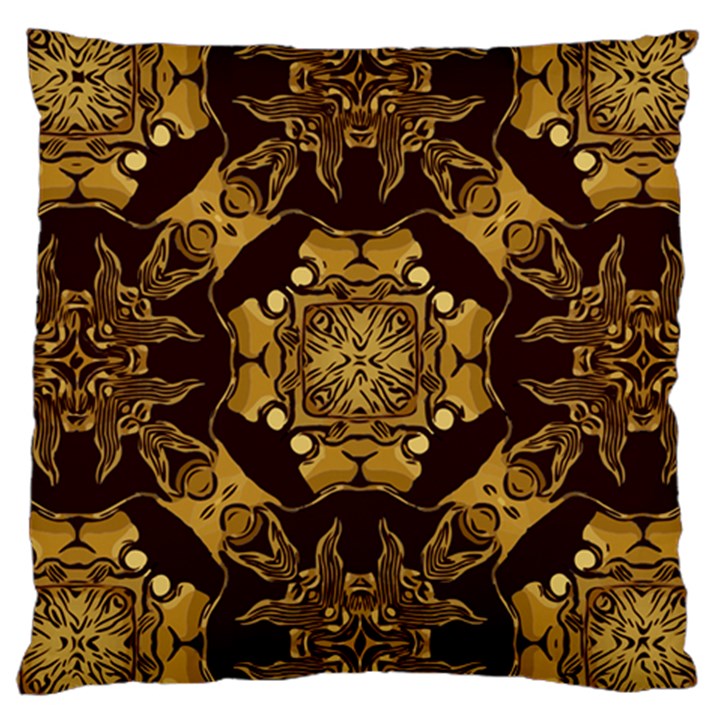 Gold Black Book Cover Ornate Large Cushion Case (Two Sides)