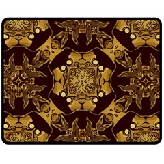 Gold Black Book Cover Ornate Double Sided Fleece Blanket (medium) 