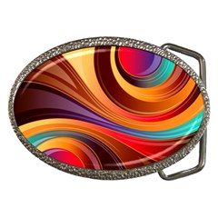 Abstract Colorful Background Wavy Belt Buckles by Pakrebo