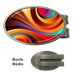 Abstract Colorful Background Wavy Money Clips (oval)  by Pakrebo