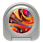 Abstract Colorful Background Wavy Travel Alarm Clock Front