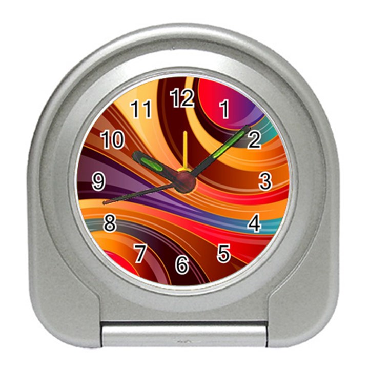 Abstract Colorful Background Wavy Travel Alarm Clock