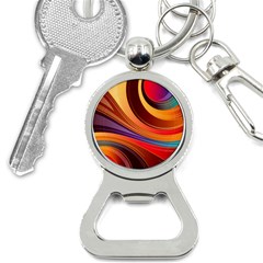 Abstract Colorful Background Wavy Bottle Opener Key Chains by Pakrebo