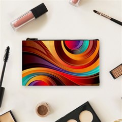 Abstract Colorful Background Wavy Cosmetic Bag (small) by Pakrebo