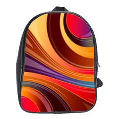 Abstract Colorful Background Wavy School Bag (large) by Pakrebo