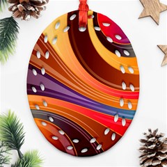 Abstract Colorful Background Wavy Oval Filigree Ornament (two Sides) by Pakrebo