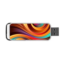 Abstract Colorful Background Wavy Portable Usb Flash (one Side) by Pakrebo