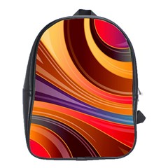 Abstract Colorful Background Wavy School Bag (xl) by Pakrebo