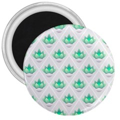 Plant Pattern Green Leaf Flora 3  Magnets by Pakrebo