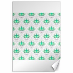 Plant Pattern Green Leaf Flora Canvas 12  X 18 