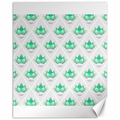 Plant Pattern Green Leaf Flora Canvas 11  X 14  by Pakrebo