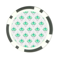 Plant Pattern Green Leaf Flora Poker Chip Card Guard (10 Pack) by Pakrebo