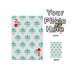 Plant Pattern Green Leaf Flora Playing Cards 54 (Mini) Front - Heart2