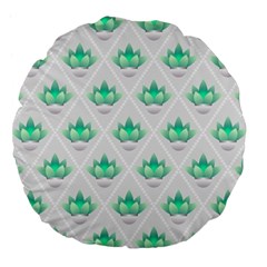 Plant Pattern Green Leaf Flora Large 18  Premium Flano Round Cushions by Pakrebo