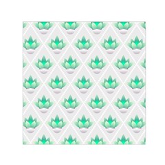 Plant Pattern Green Leaf Flora Small Satin Scarf (square)