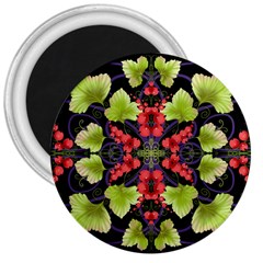 Pattern Berry Red Currant Plant 3  Magnets by Pakrebo