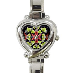 Pattern Berry Red Currant Plant Heart Italian Charm Watch by Pakrebo