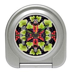 Pattern Berry Red Currant Plant Travel Alarm Clock by Pakrebo