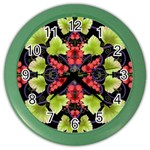 Pattern Berry Red Currant Plant Color Wall Clock Front