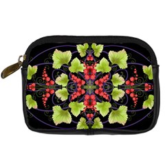 Pattern Berry Red Currant Plant Digital Camera Leather Case by Pakrebo