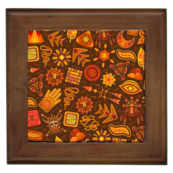 Pattern Background Ethnic Tribal Framed Tiles