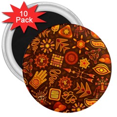 Pattern Background Ethnic Tribal 3  Magnets (10 pack) 