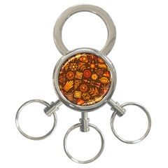 Pattern Background Ethnic Tribal 3-ring Key Chains by Pakrebo