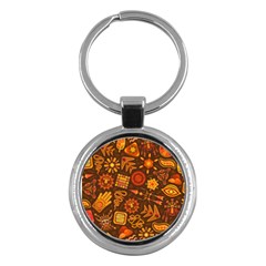 Pattern Background Ethnic Tribal Key Chains (round) 