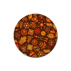 Pattern Background Ethnic Tribal Rubber Coaster (Round) 