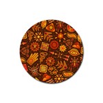 Pattern Background Ethnic Tribal Rubber Round Coaster (4 pack)  Front