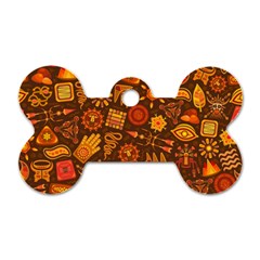 Pattern Background Ethnic Tribal Dog Tag Bone (Two Sides)