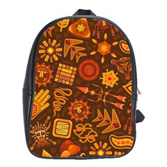 Pattern Background Ethnic Tribal School Bag (XL)