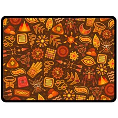 Pattern Background Ethnic Tribal Double Sided Fleece Blanket (Large) 