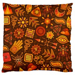 Pattern Background Ethnic Tribal Large Flano Cushion Case (one Side) by Pakrebo