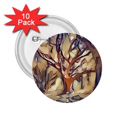 Tree Forest Woods Nature Landscape 2 25  Buttons (10 Pack)  by Pakrebo