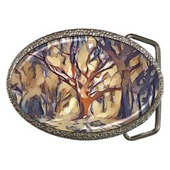 Tree Forest Woods Nature Landscape Belt Buckles by Pakrebo