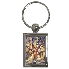 Tree Forest Woods Nature Landscape Key Chains (rectangle)  by Pakrebo