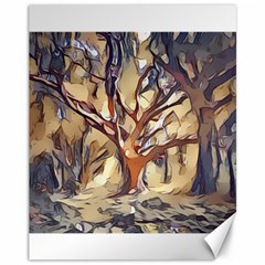 Tree Forest Woods Nature Landscape Canvas 11  X 14  by Pakrebo