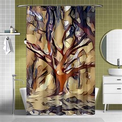 Tree Forest Woods Nature Landscape Shower Curtain 48  X 72  (small)  by Pakrebo