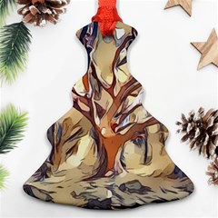 Tree Forest Woods Nature Landscape Christmas Tree Ornament (two Sides) by Pakrebo