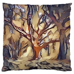 Tree Forest Woods Nature Landscape Large Flano Cushion Case (one Side) by Pakrebo